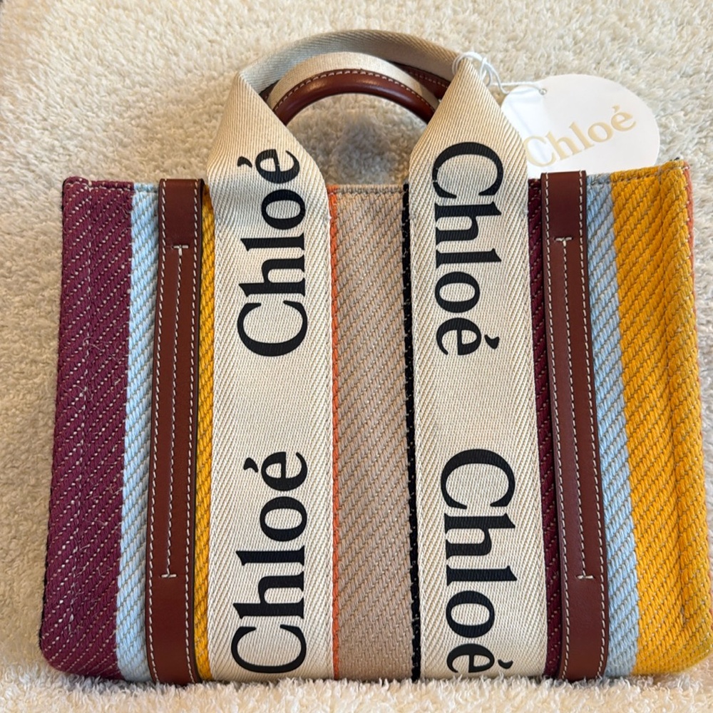CHLOÉ WOODY SMALL TOTE WITH STRAP